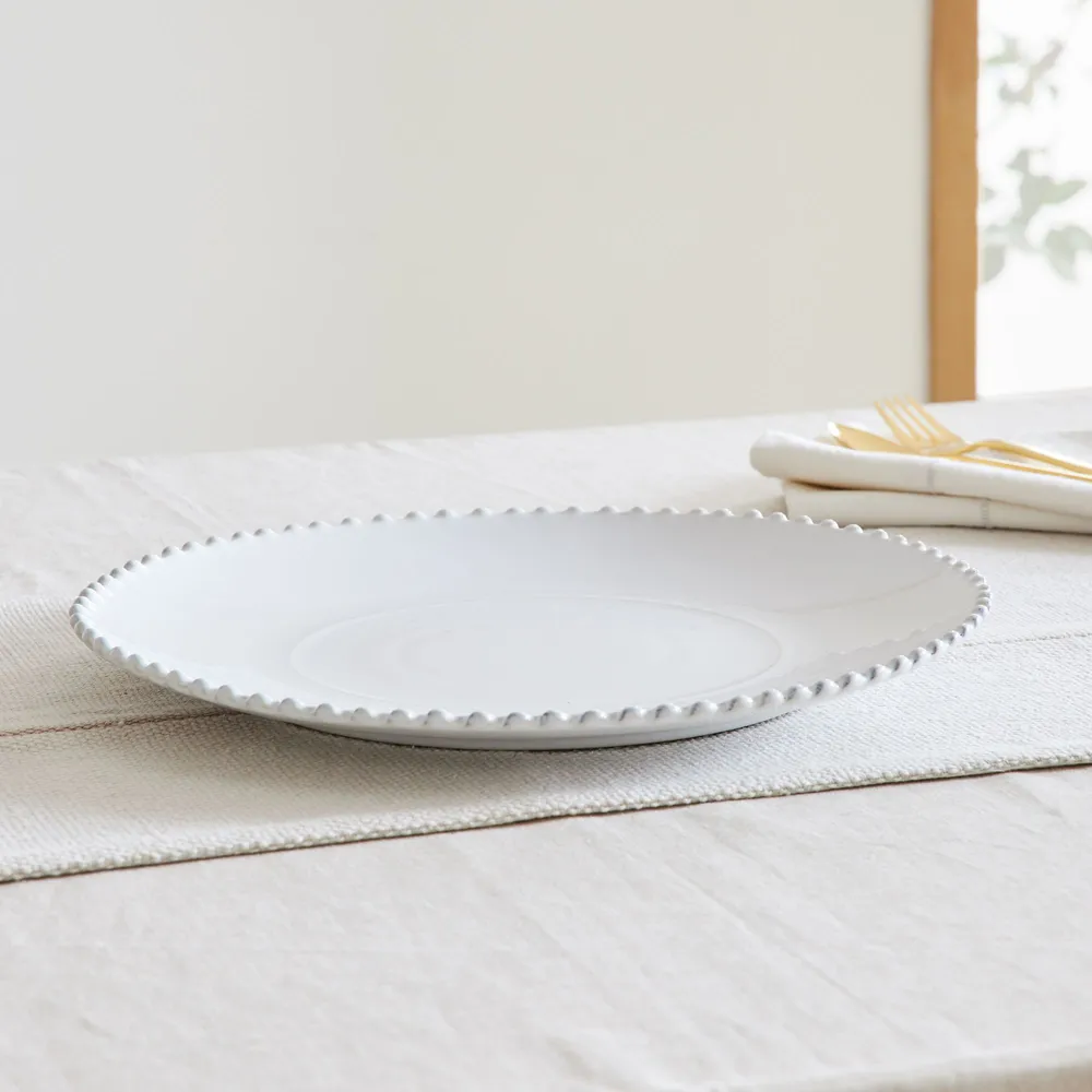 Costa Nova Pearl White Stoneware Charger Plate | West Elm