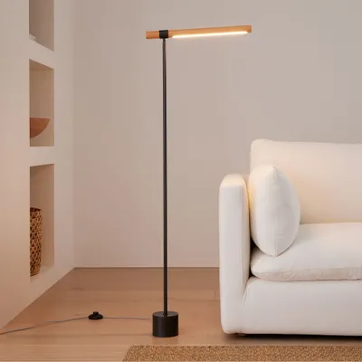 Linear Wood LED Floor Lamp | West Elm