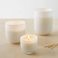 White Glass Candles - Marine Moss | West Elm
