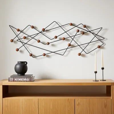 Abstract Iron & Wood Dimensional Wall Art by Diego Olivero | West Elm