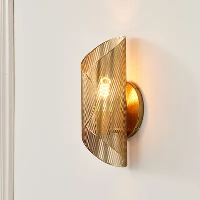 Curl Perforated 1-Light Sconce | West Elm