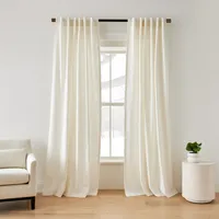 Textured Luxe Linen Curtain | West Elm