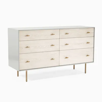 Modernist Wood & Lacquer 6-Drawer Dresser (58") - Winter Wood | West Elm