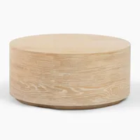 Volume Round Drum Coffee Table - Wood | Modern Living Room Furniture West Elm