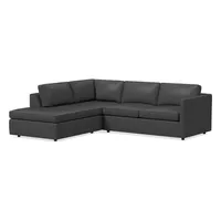 Harris Leather 2-Piece Bumper Chaise Sectional (104"–114") | West Elm