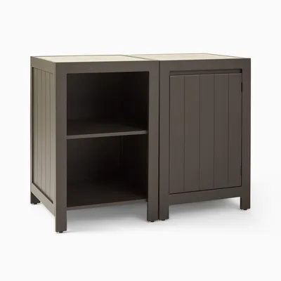 Portside Aluminum Outdoor Kitchen 1-Door Cabinet & Open Shelves Cabinet | West Elm
