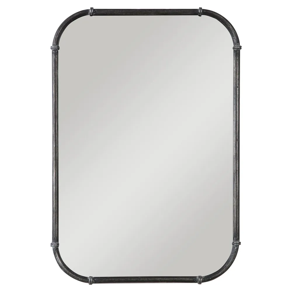 Industrial Pipe Mirror - 24.25"W x 36.5"H | West Elm
