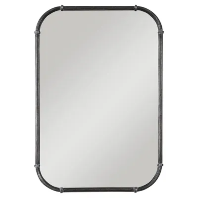 Industrial Pipe Mirror - 24.25"W x 36.5"H | West Elm