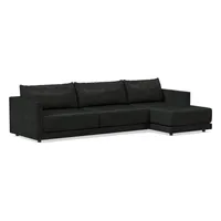 Melbourne Leather 2-Piece Chaise Sectional (112"–122") | West Elm