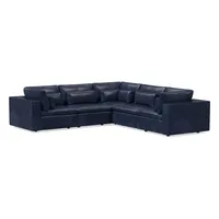 Harmony Modular Leather 5-Piece L-Shaped Sectional (120") | West Elm