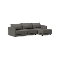 Melbourne Leather 2-Piece Chaise Sectional (112"–122") | West Elm