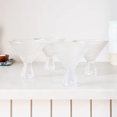 Jupiter Beaded Glass Martini Glasses (Set of 4) | West Elm