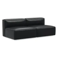 Remi Leather 2-Piece Armless Sofa (70") | West Elm