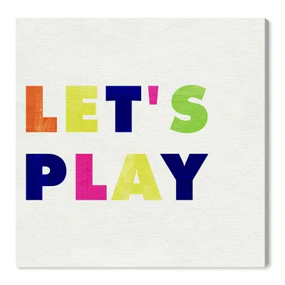 Let's Play Colorful Quote Canvas Wall Art | West Elm