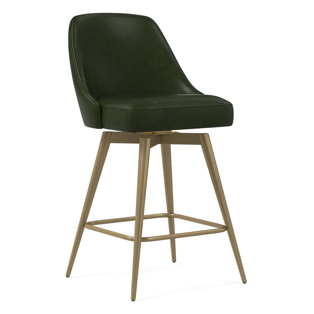 Wayne Leather Swivel Bar & Counter Stools