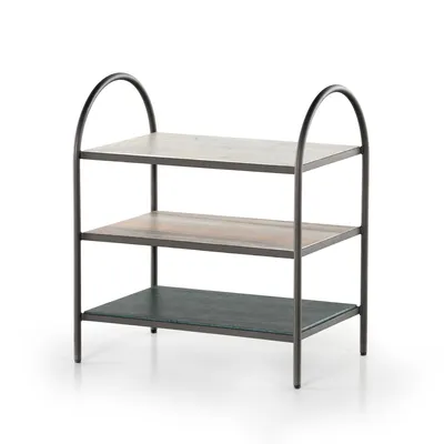 Curved Iron & Marble Low Shelf | West Elm