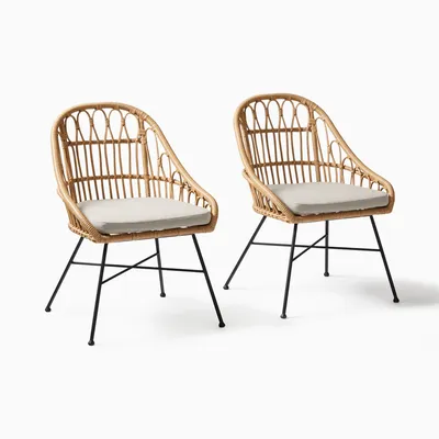 Palma Indoor/Outdoor Rattan Dining Chairs (Set of 2) - Clearance | West Elm