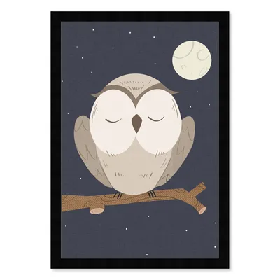 Snoozy Night Owl Framed Wall Art | West Elm