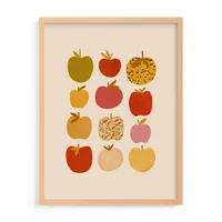 Apples Natural Wood Framed Wall Art by Minted for West Elm |