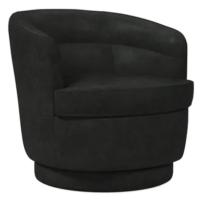 Viv Leather Swivel Chair | West Elm
