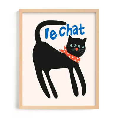 French Cat Framed Wall Art by Minted for West Elm |