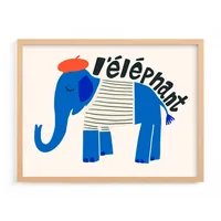 French Elephant Framed Wall Art by Minted for West Elm |