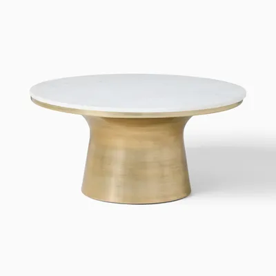 Marble Topped Pedestal Coffee Table | Modern Living Room Furniture | West Elm