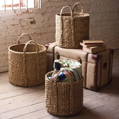 Braided Seagrass Baskets - Set of 3 | West Elm