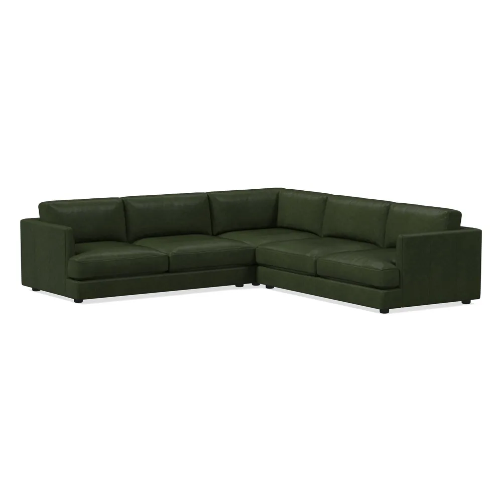 Haven Leather 3 Piece L-Shaped Sectional | Sofa With Chaise West Elm