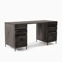 Industrial Modular Desk w/ 2 File Cabinets (64") | West Elm