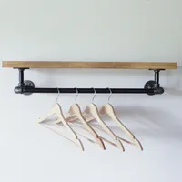 Monroe Trades Wood Shelf w/ Hanging Bar | West Elm