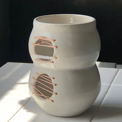 Jordana Earth Beaded Vase | West Elm