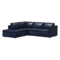 Harris Leather 2-Piece Bumper Chaise Sectional (104"–114") | West Elm