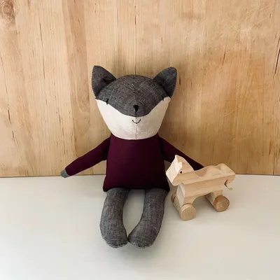 Lille Folk Shop Stuffed Animal - Gray Wolf | West Elm