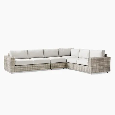 Urban Outdoor 4-Piece L-Shaped Sectional (127") | West Elm