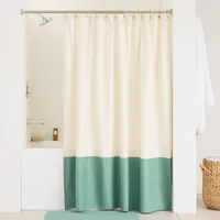 Colorblock Canvas Shower Curtain | West Elm