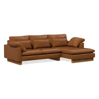 Harmony Leather 2-Piece Chaise Sectional (117") | West Elm
