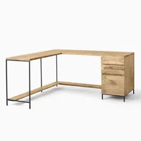 Industrial Modular L-Shaped Desk & File Cabinet | West Elm