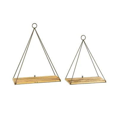 Recycled Wood Triangle Wall Shelves (Set of 2) | West Elm