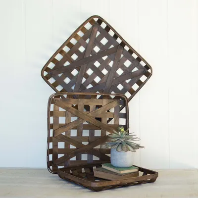 Woven Square Wood Baskets (Set of 3) | West Elm