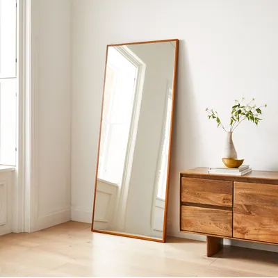 Thin Wood Floor Mirror - 30"W x 72"H | West Elm