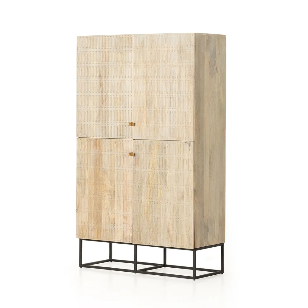 Carved Mango Wood Tall Cabinet (47") | West Elm