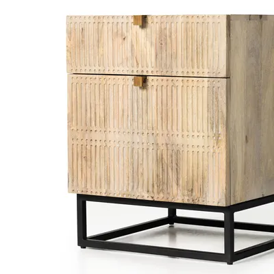Carved Mango Wood Filing Cabinet | Modern Living Room Furniture West Elm