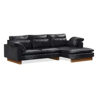 Harmony Leather 2-Piece Chaise Sectional (117") | West Elm