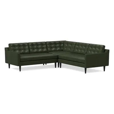 Drake Leather 3-Piece L-Shaped Sectional | West Elm