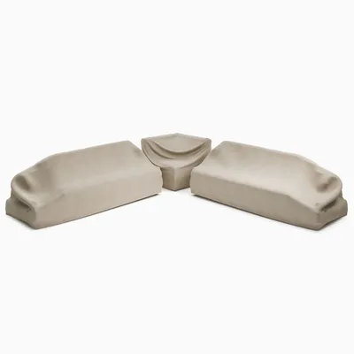 Portside Low Outdoor 3-Piece Sectional Protective Cover | West Elm