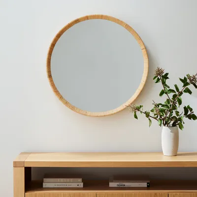 Woven Round Wall Mirror - 30" | West Elm
