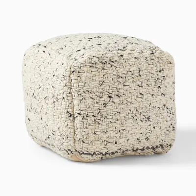 Marled Texture Chunky Pouf | West Elm