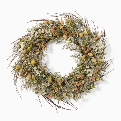 Dried White Twig Wreath | West Elm