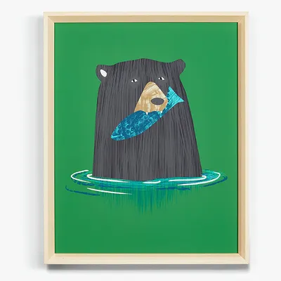 Wallshoppe A Bear & His Fish Framed Wall Art by Tea Collection | West Elm